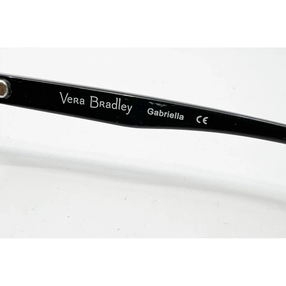 Vera Bradley Gabriella Eyeglasses Womens Black Half Rim Green Pattern 53-17-130